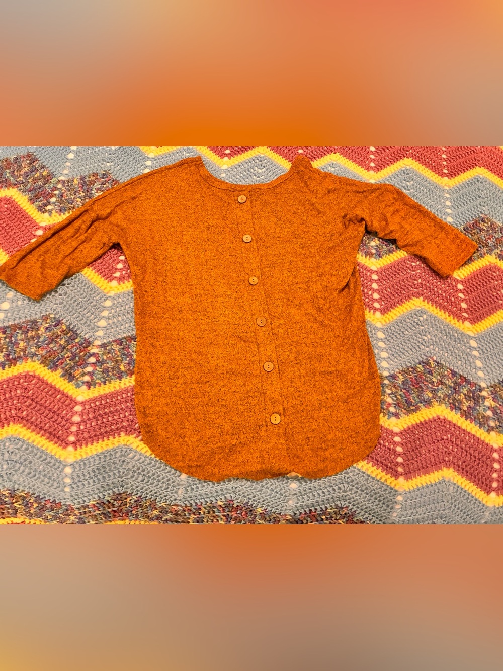 Mustard Button on back  Knit Top